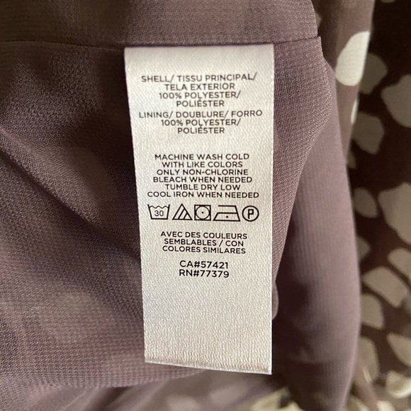 Ann Taylor Women’s Blouse Brown with white Patterns size XS - Picture 8 of 8